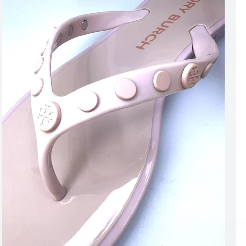 TORY BURCH Studded Jelly Sandals pink rose Size 8